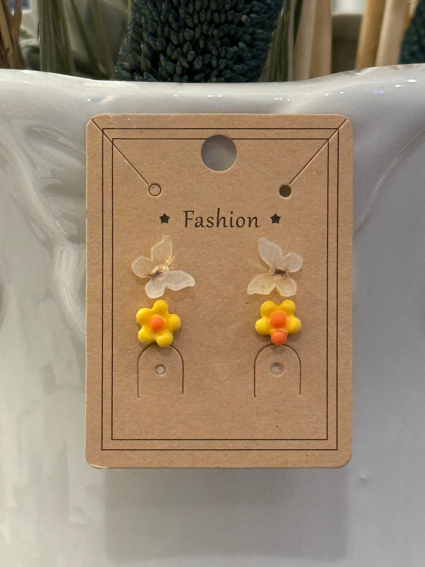 Double Earring Bow And Flower Set