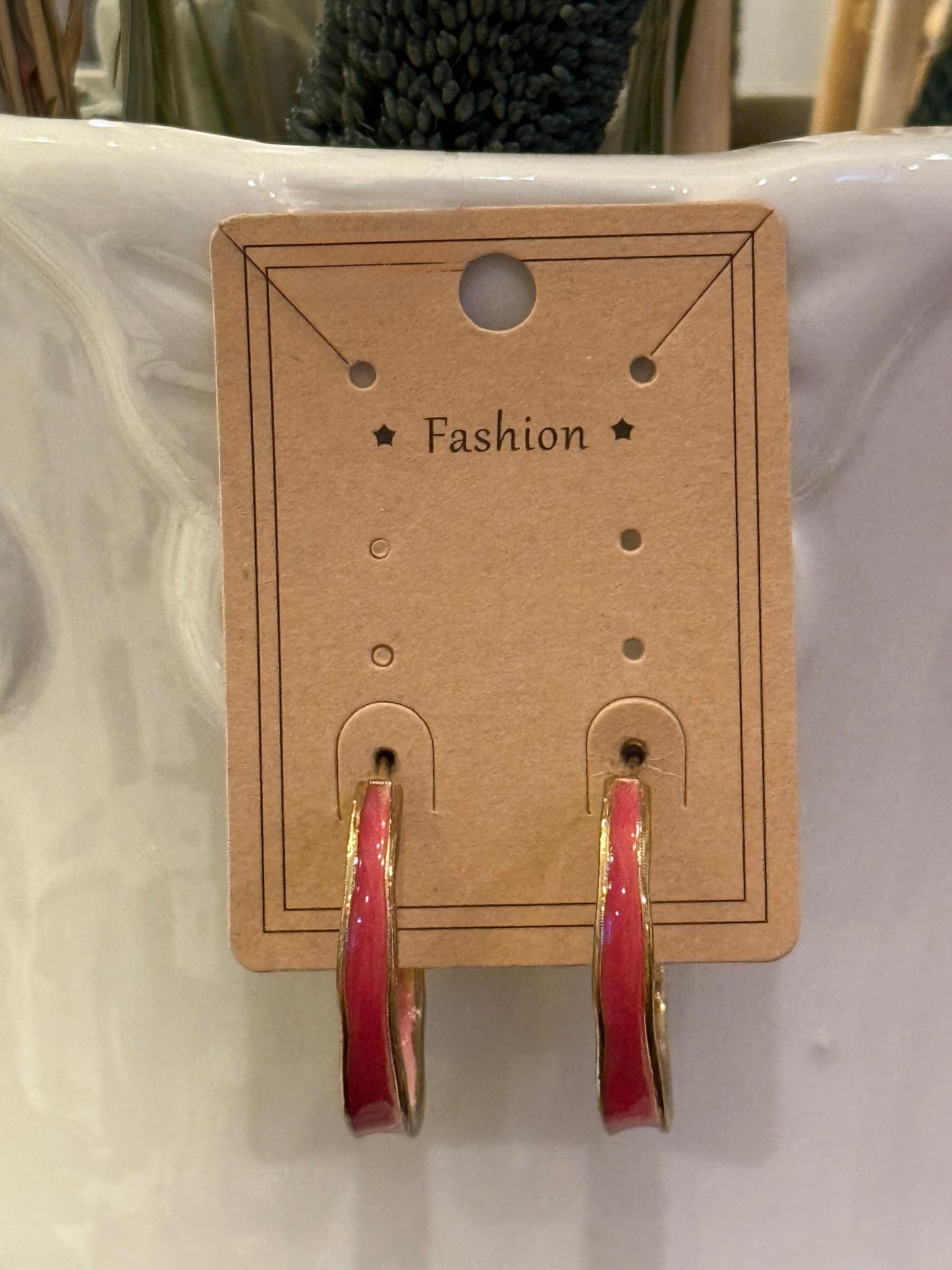 Hot Pink Hoop Earrings