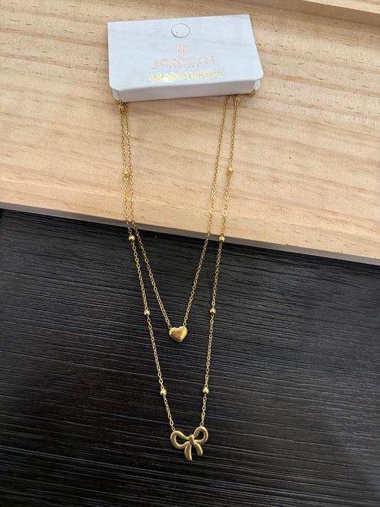 Bow/Heart Necklace