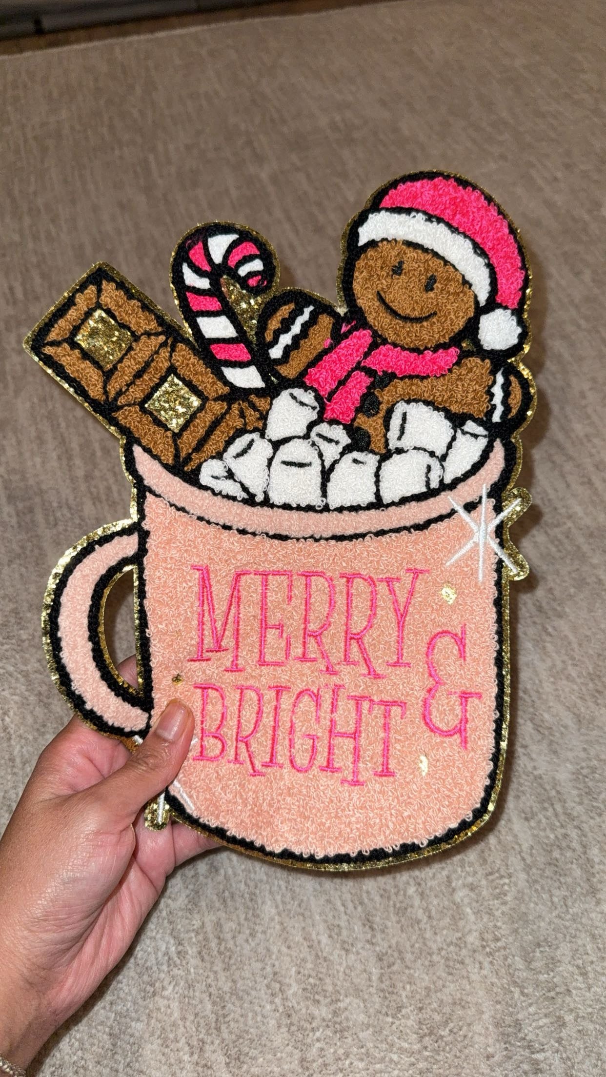 Merry And Bright Hot Cocoa ChenillePatch