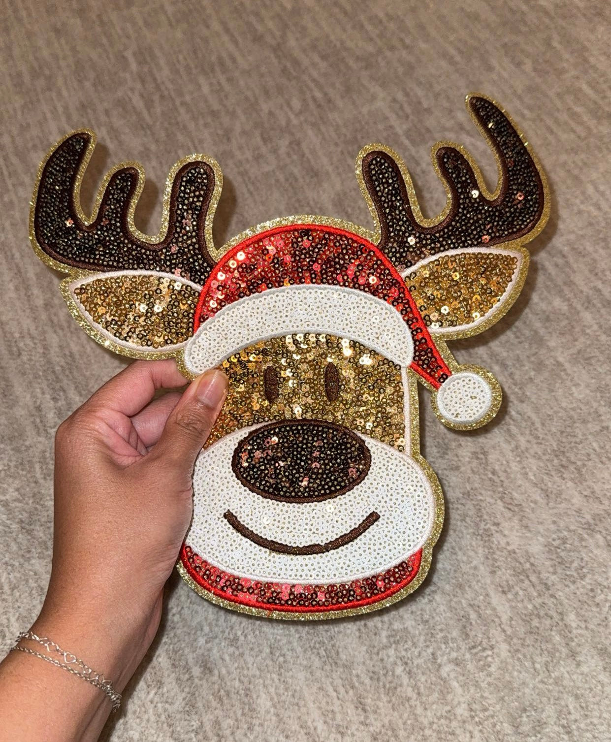 Reindeer Sequin Patch